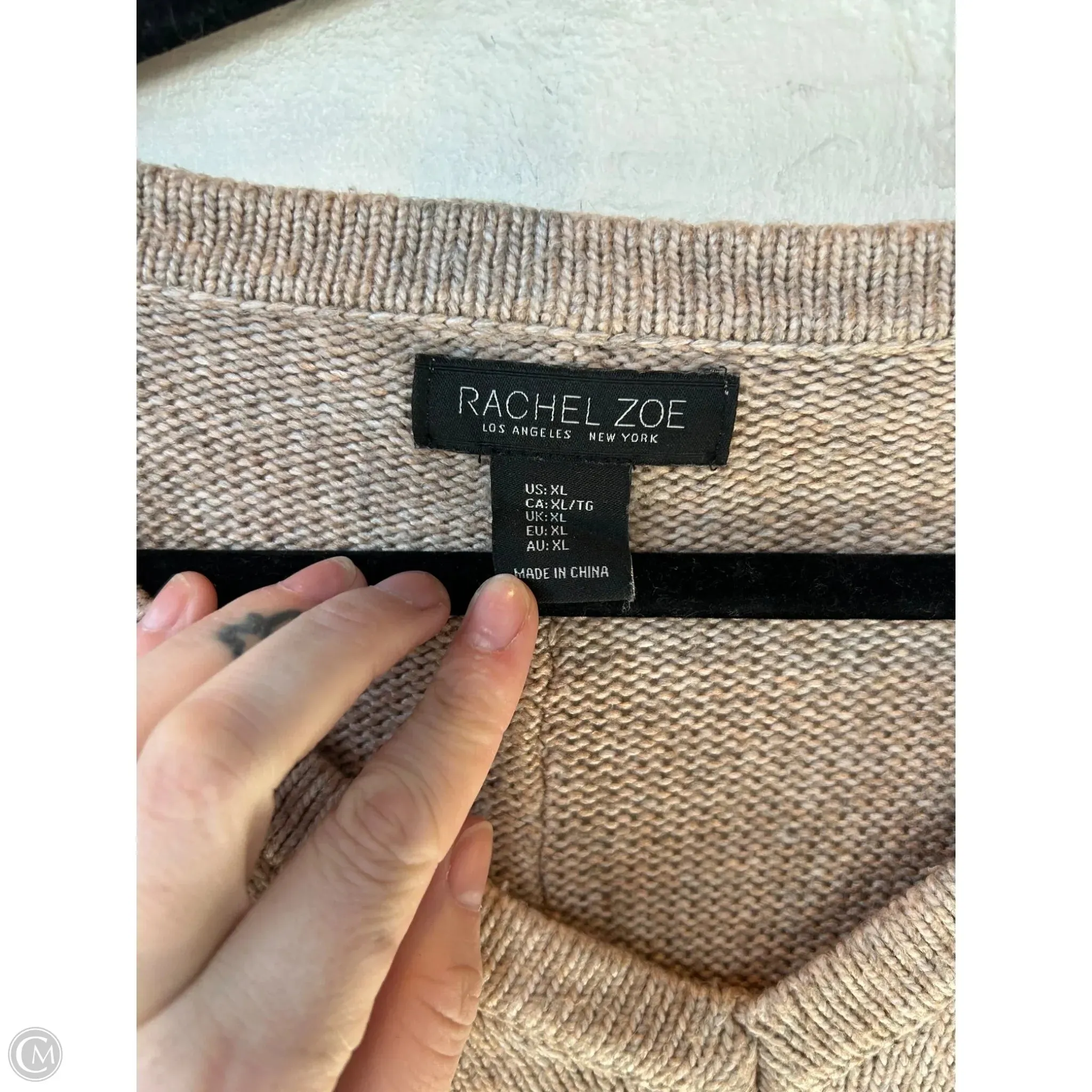 Sweater By Rachel Zoe In Tan, Size: Xl