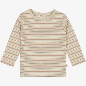T-Shirt Striped LS | Baby - dusty stripe Wheat