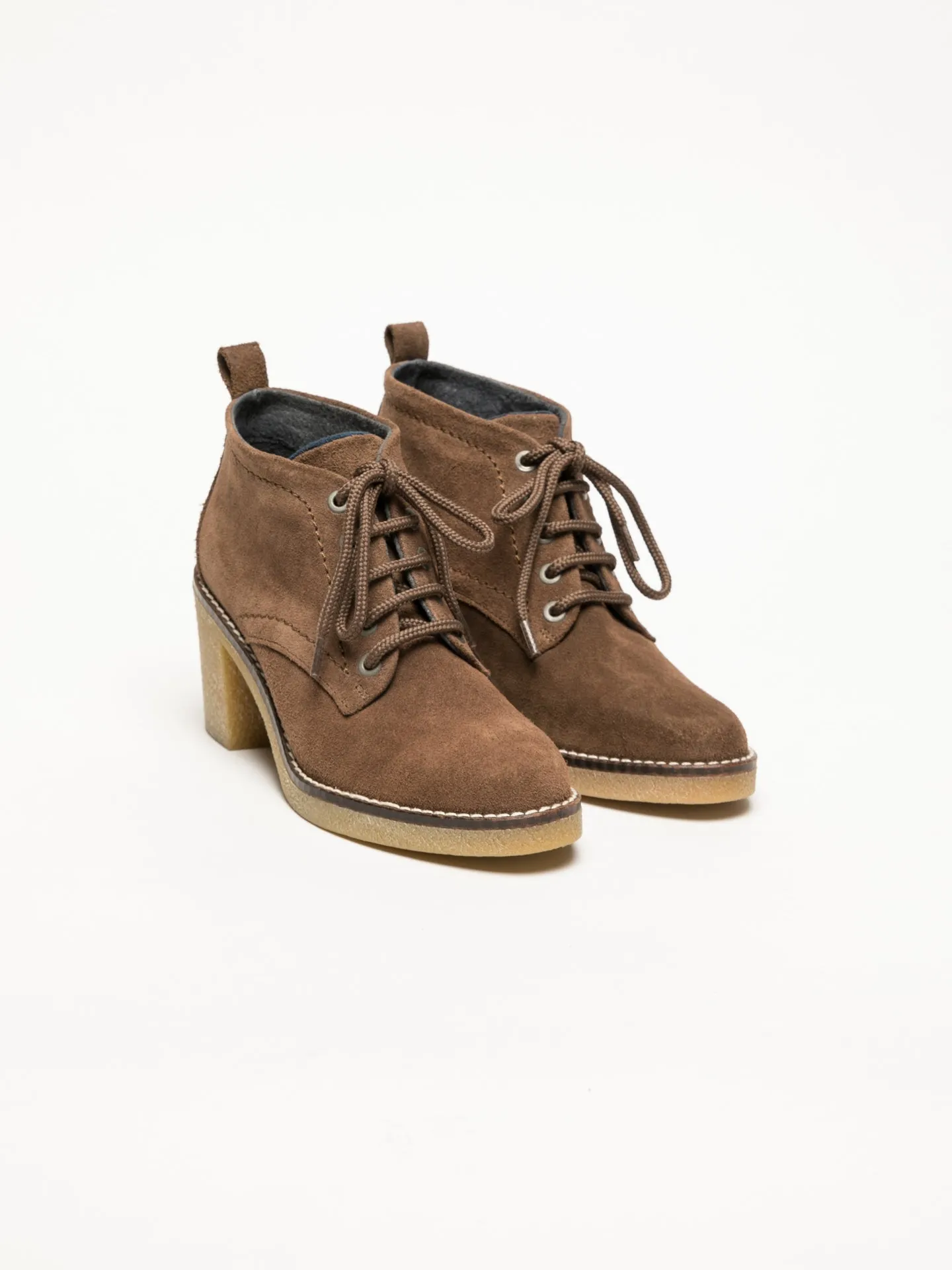 Tan Lace-up Ankle Boots