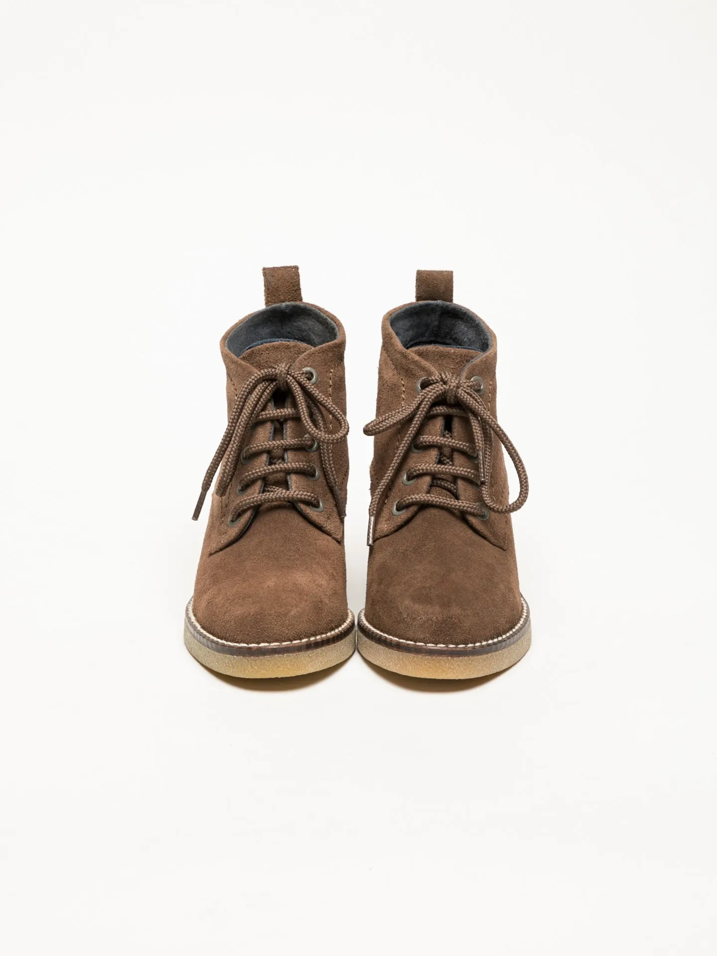 Tan Lace-up Ankle Boots