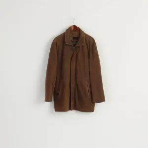 Trapper Men 52 L Leather Jacket Brown Bilbao Full Zipper Classic Orgiginal Top