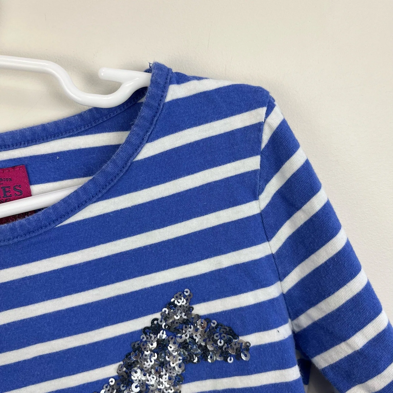 Trending Now Joules Sequin Blue Stripe Horse Shirt 7-8  Today Only!