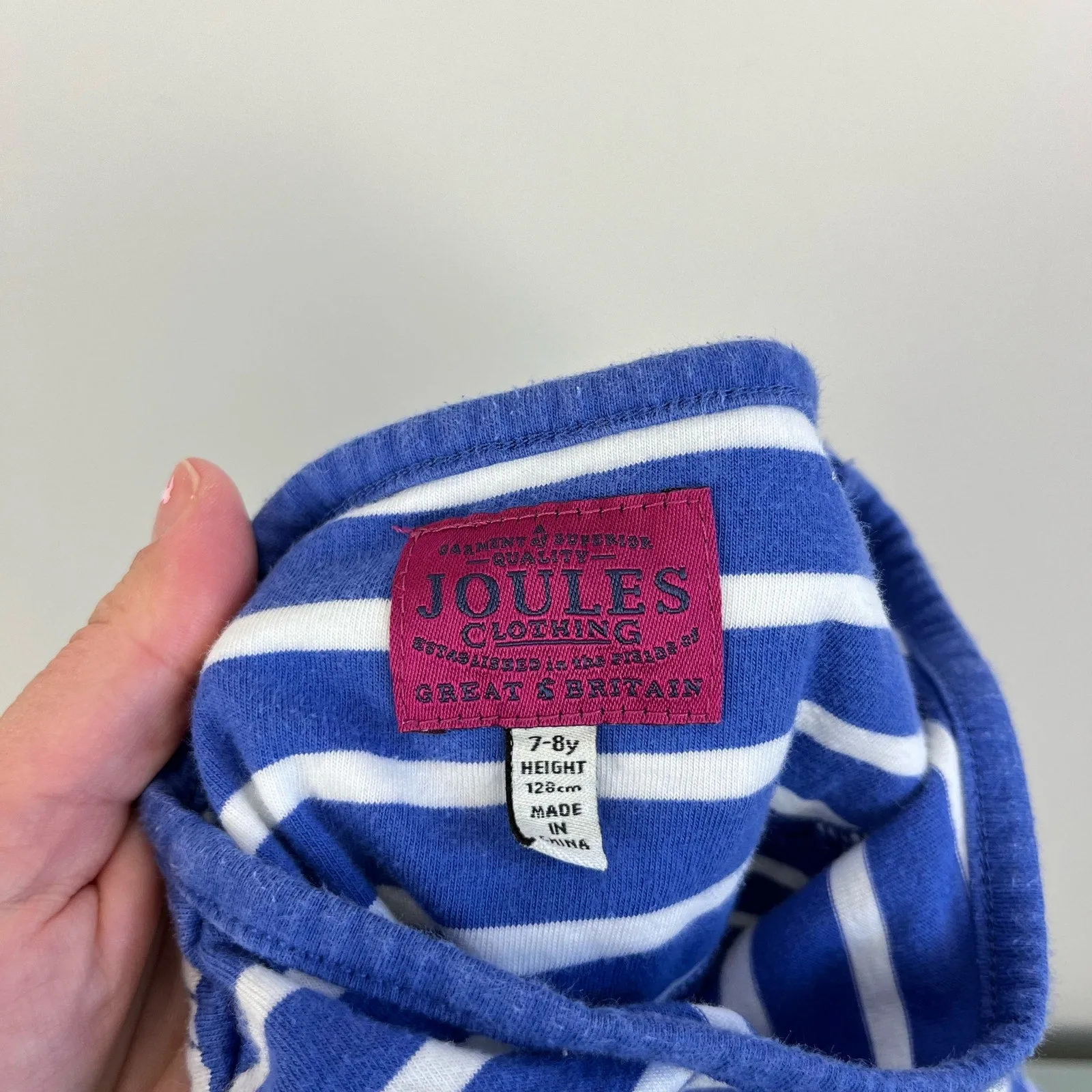 Trending Now Joules Sequin Blue Stripe Horse Shirt 7-8  Today Only!