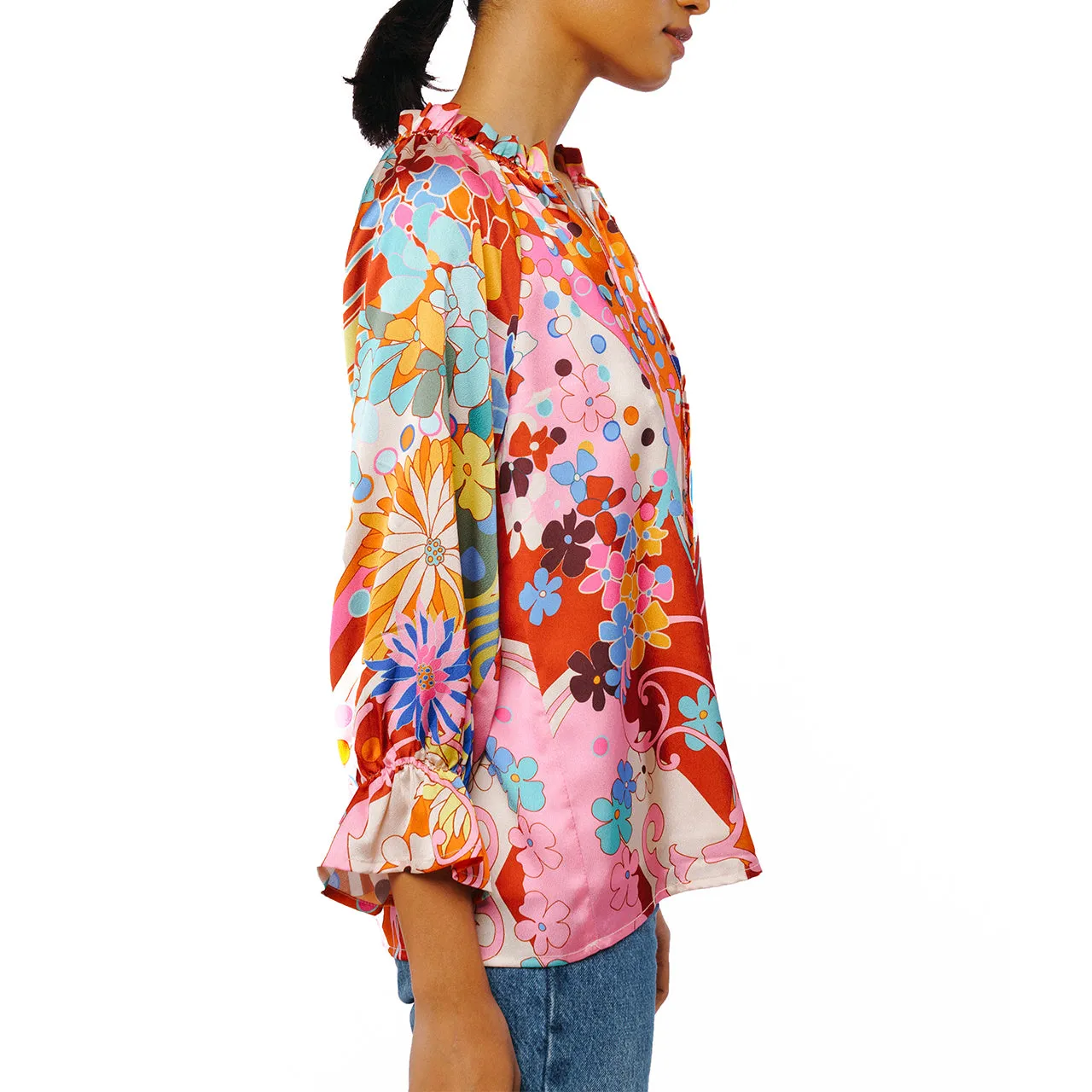 Trendy 2025 Faustina Abstract Print Popover Top  Today Only!