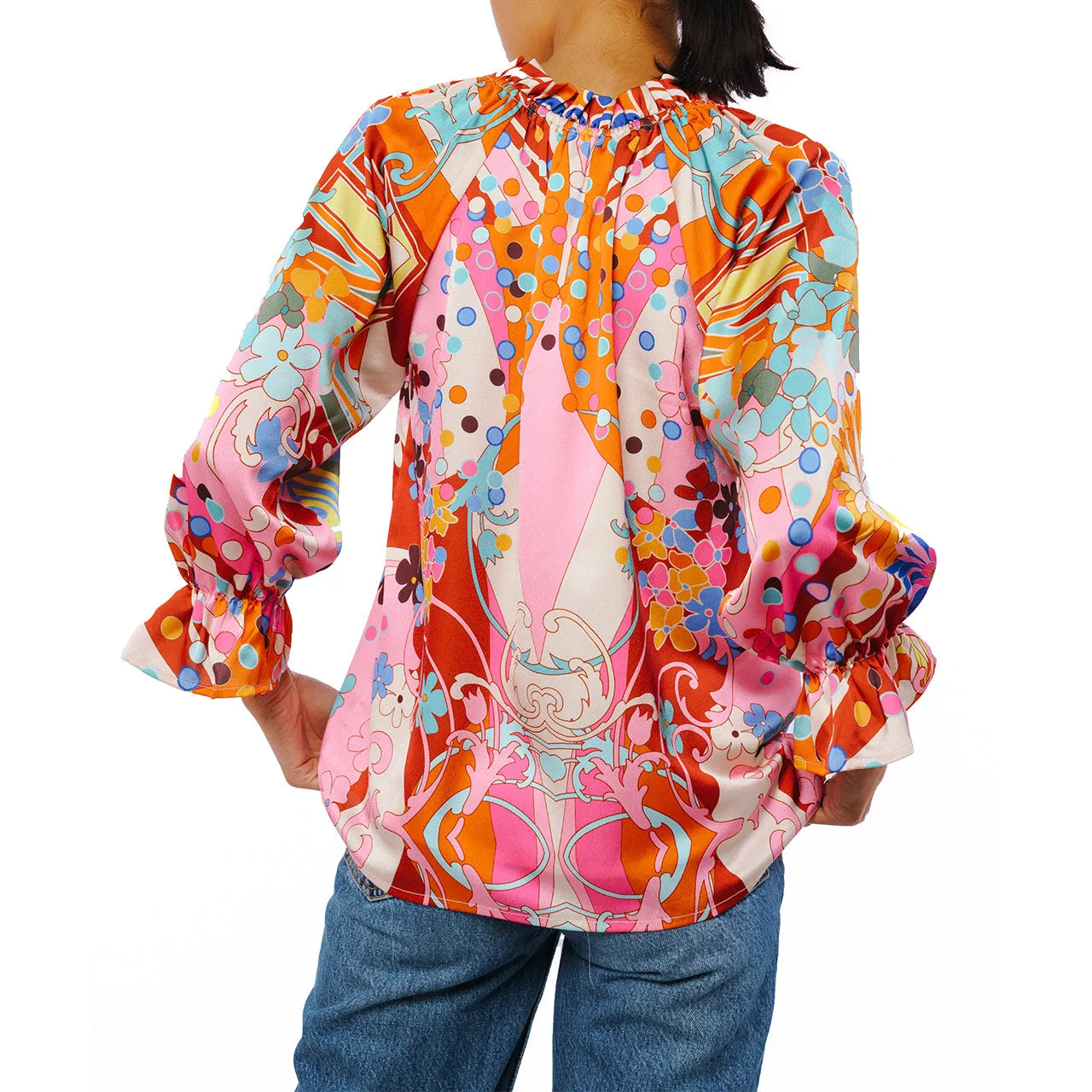 Trendy 2025 Faustina Abstract Print Popover Top  Today Only!