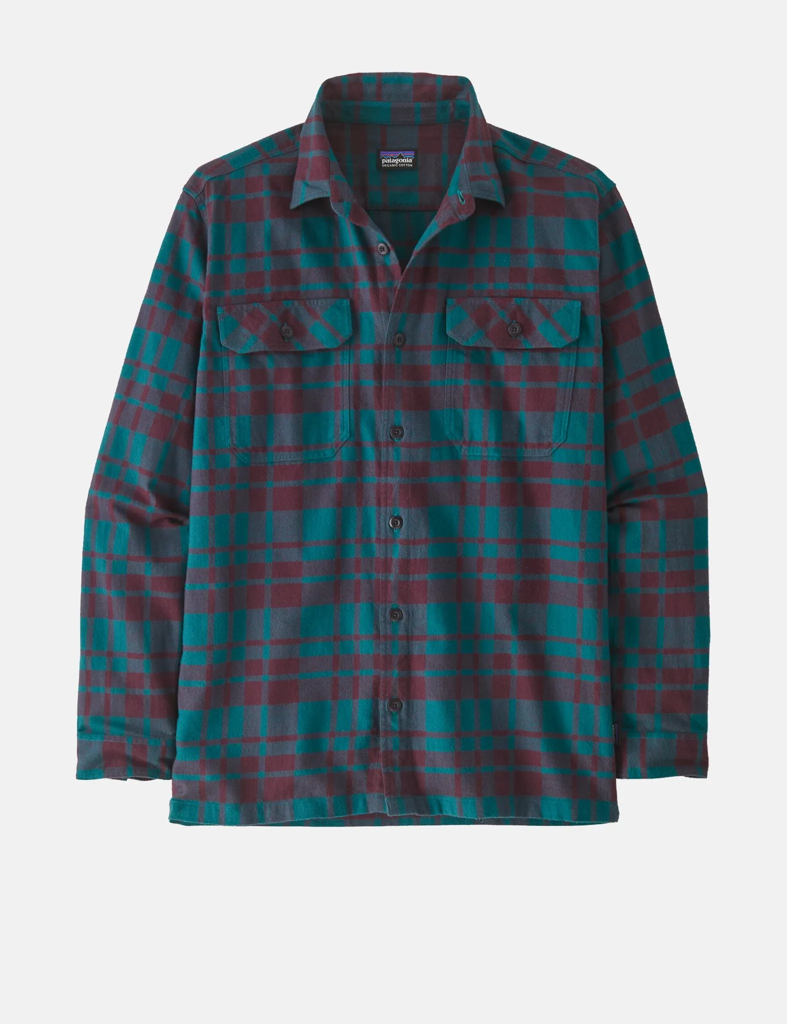 Trendy 2025 Patagonia Fjord Flannel Ice Caps Shirt (Organic) - Belay Blue  Last Chance!