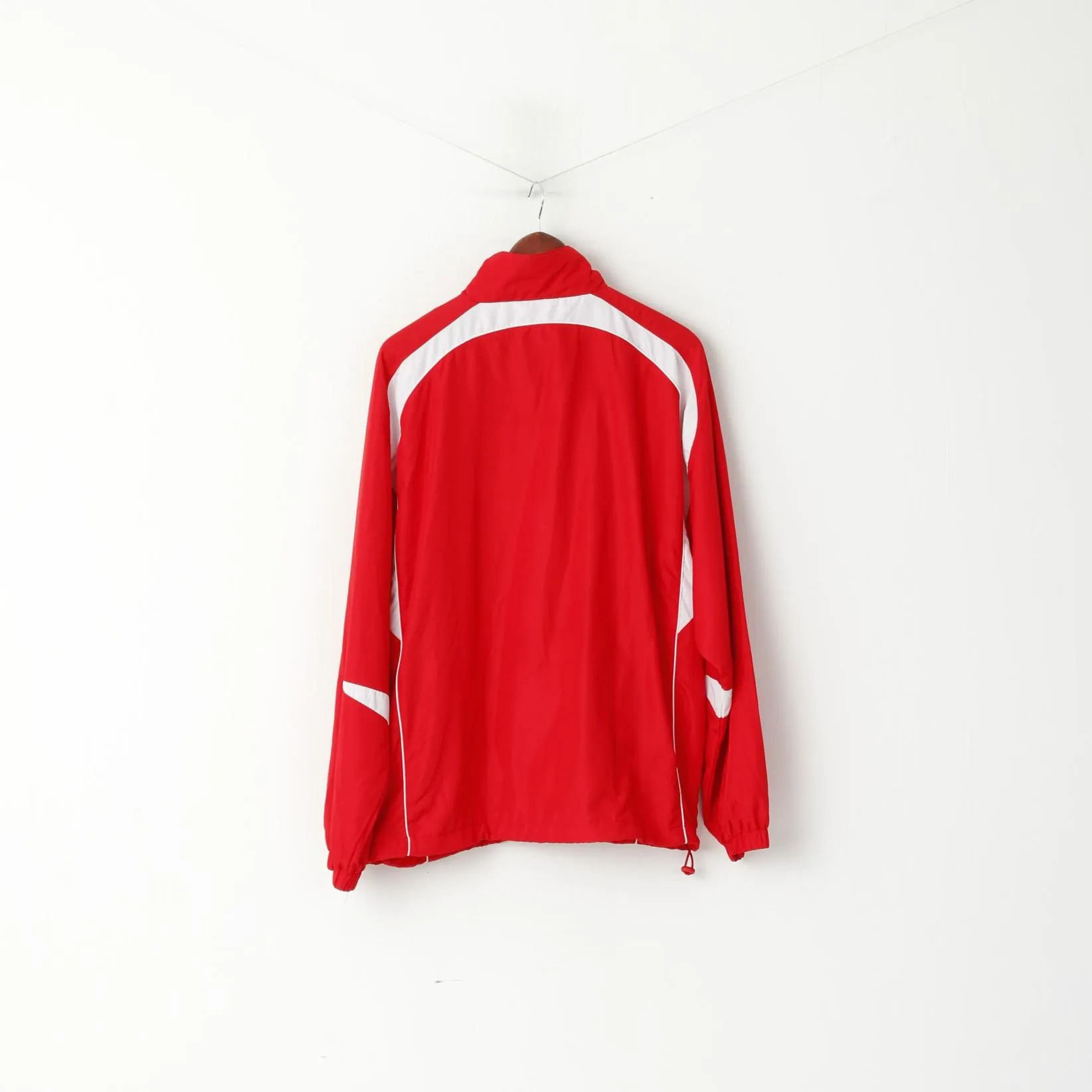 Umbro Men L Jacket Red T4F Activewear Bomber Lightweight Zip Up Sport Top