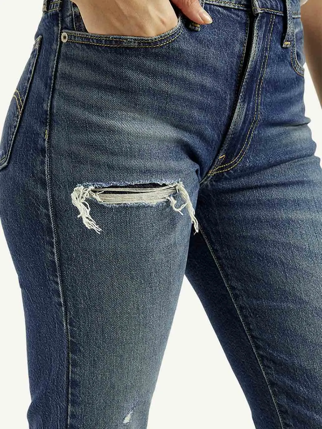 Women's Blue Straight Fit High Rise Jeans LEVI'S