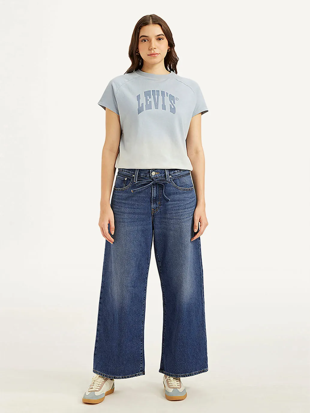 Women's Blue XL Straight Fit Mid Rise Jeans LEVI'S