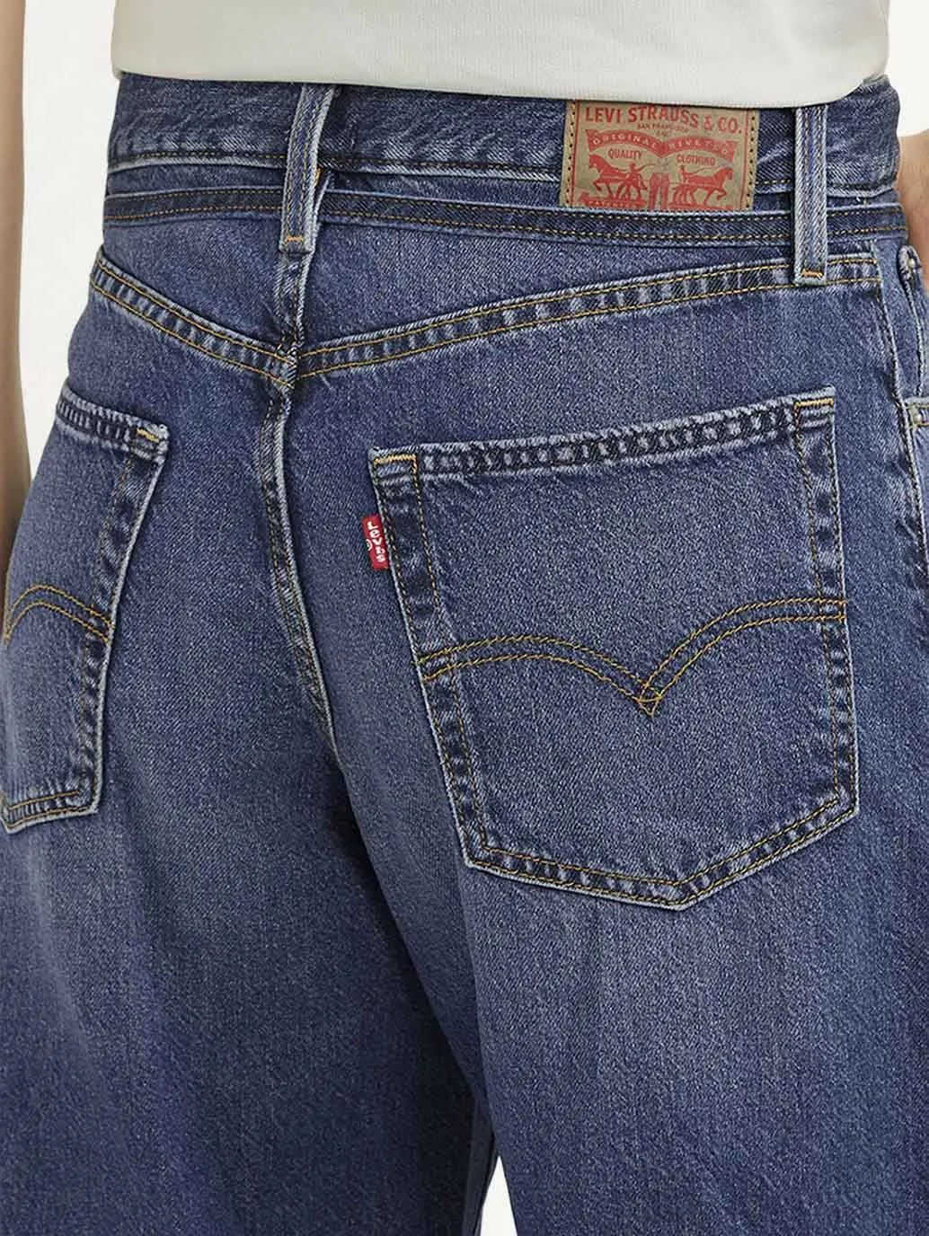 Women's Blue XL Straight Fit Mid Rise Jeans LEVI'S
