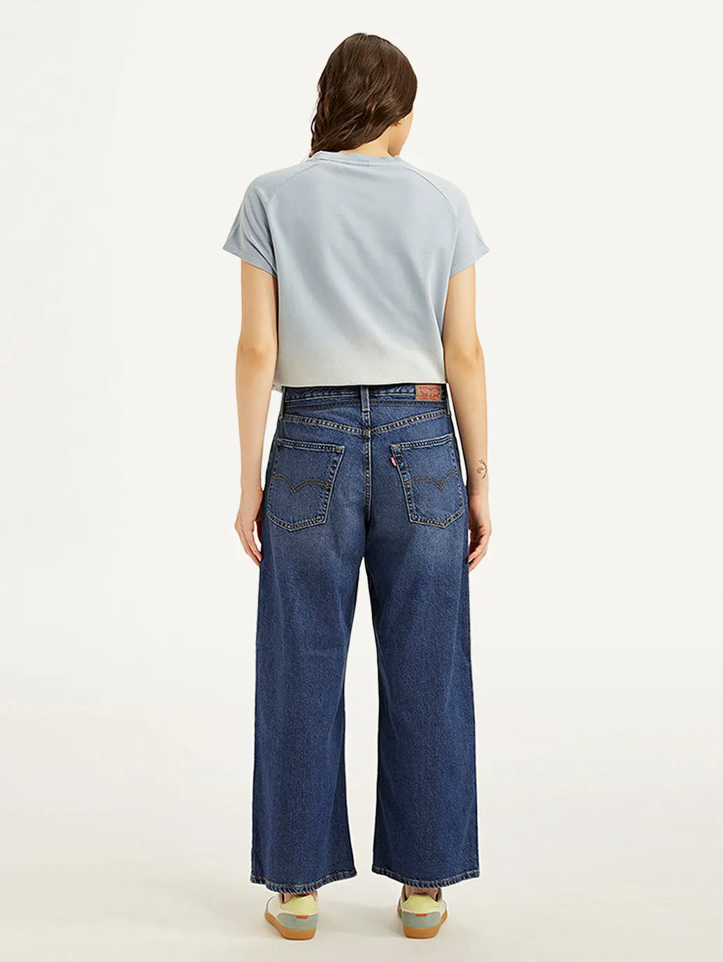 Women's Blue XL Straight Fit Mid Rise Jeans LEVI'S