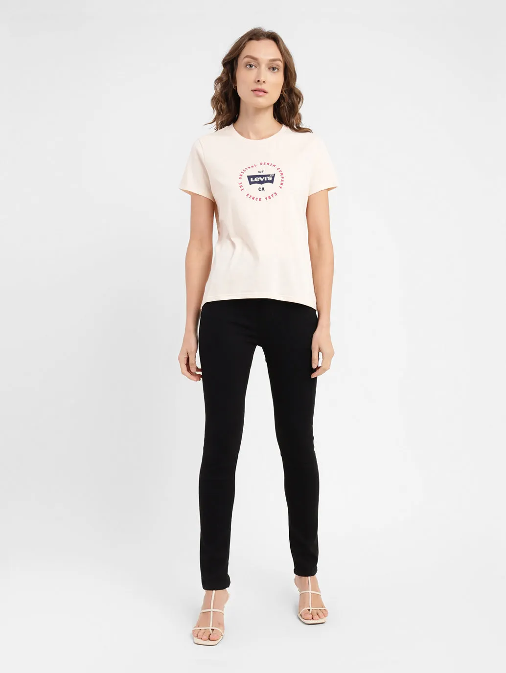 Women's Brand Logo Slim Fit T-shirt LEVI'S