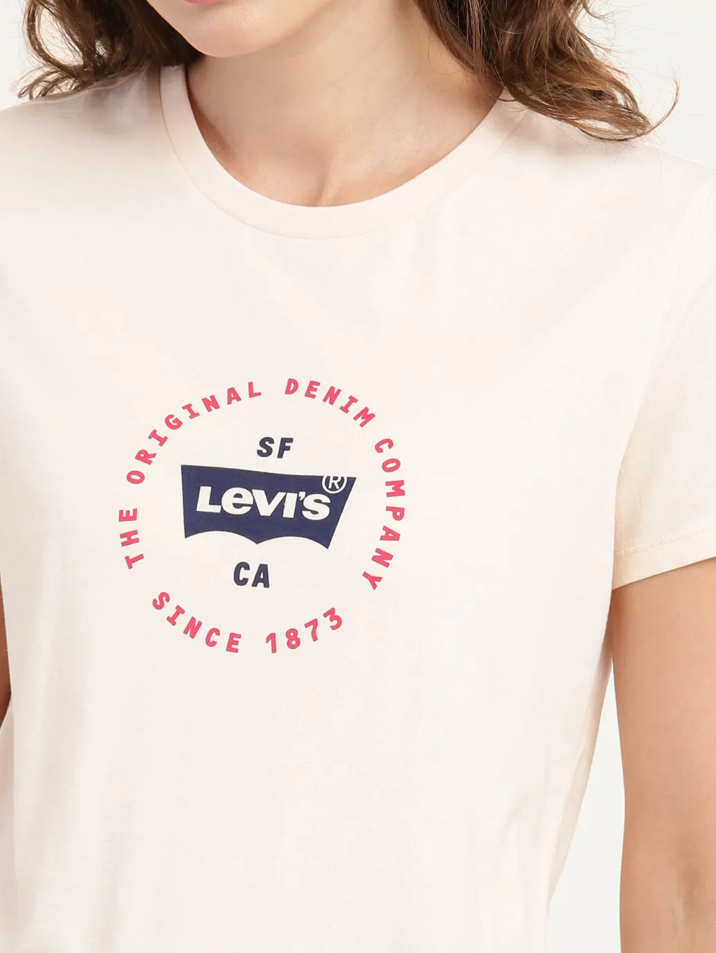 Women's Brand Logo Slim Fit T-shirt LEVI'S