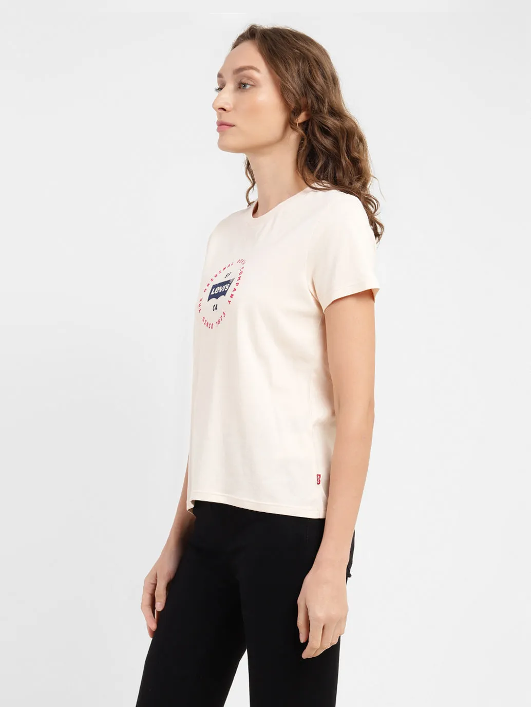 Women's Brand Logo Slim Fit T-shirt LEVI'S