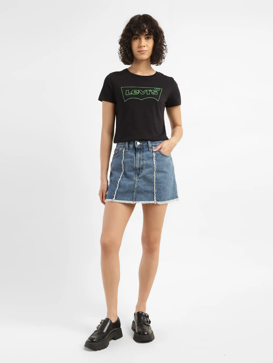 Women's High Rise BlueRegular Fit Skirt LEVI'S