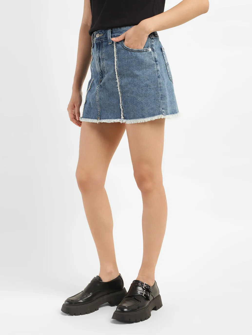 Women's High Rise BlueRegular Fit Skirt LEVI'S