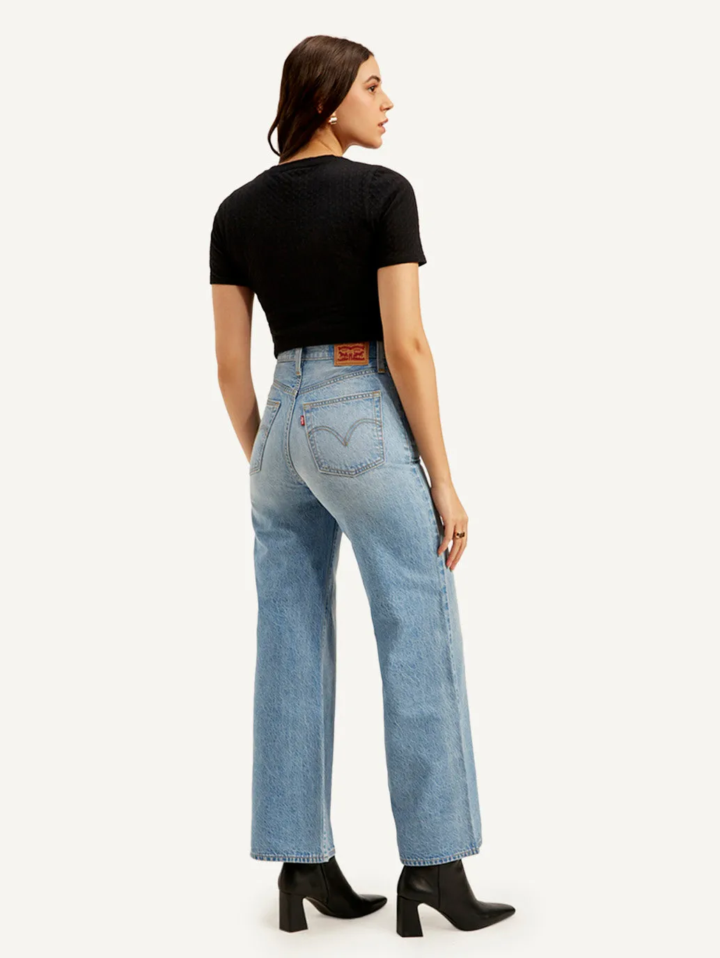 Women's Light Blue Straight Fit High Rise Jeans LEVI'S