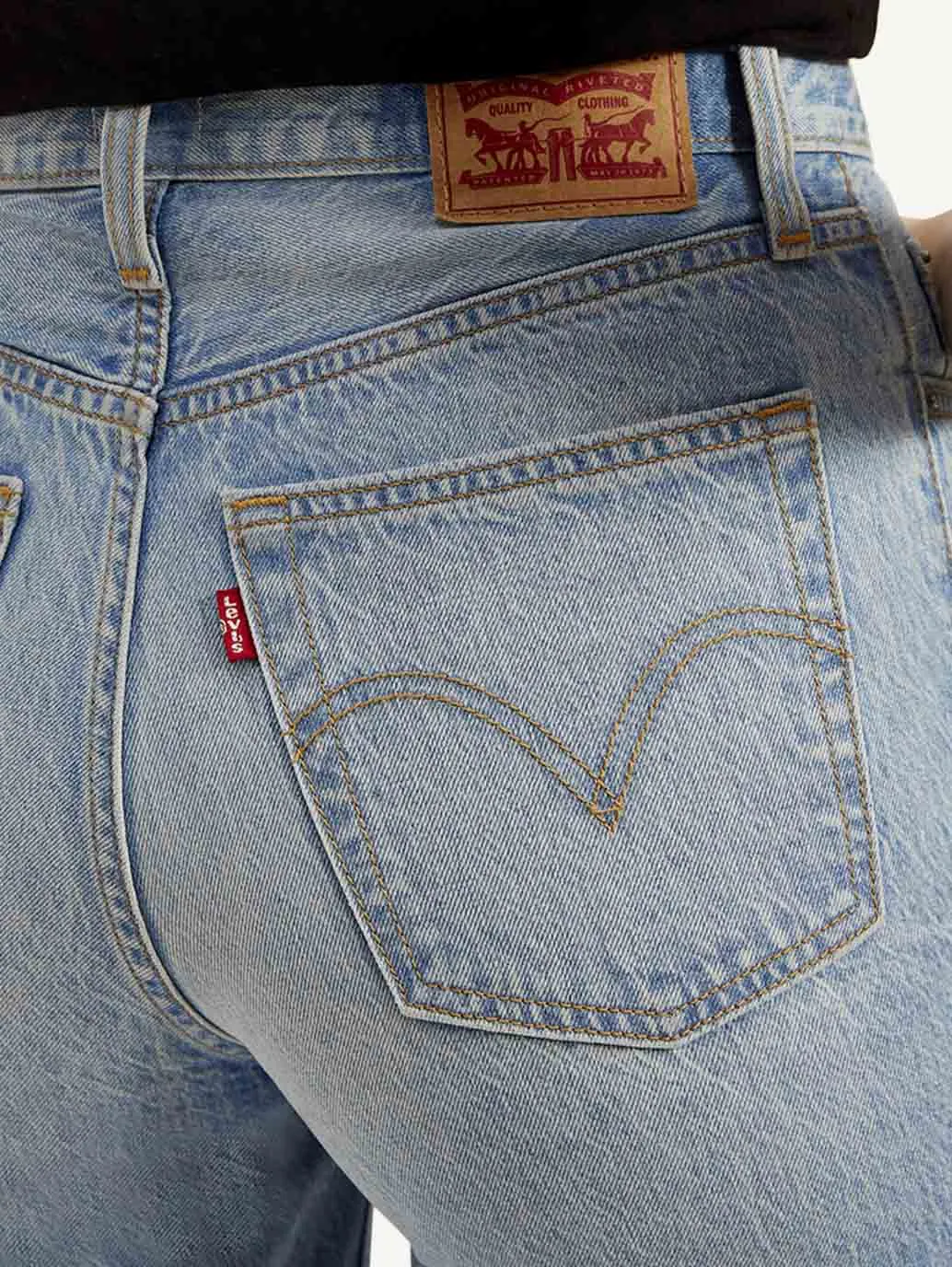 Women's Light Blue Straight Fit High Rise Jeans LEVI'S