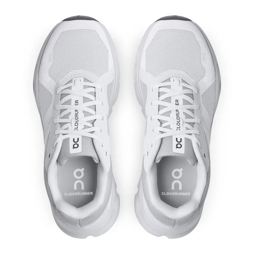 Women's Wide Fit On Cloudrunner Training Shoes - White/Frost