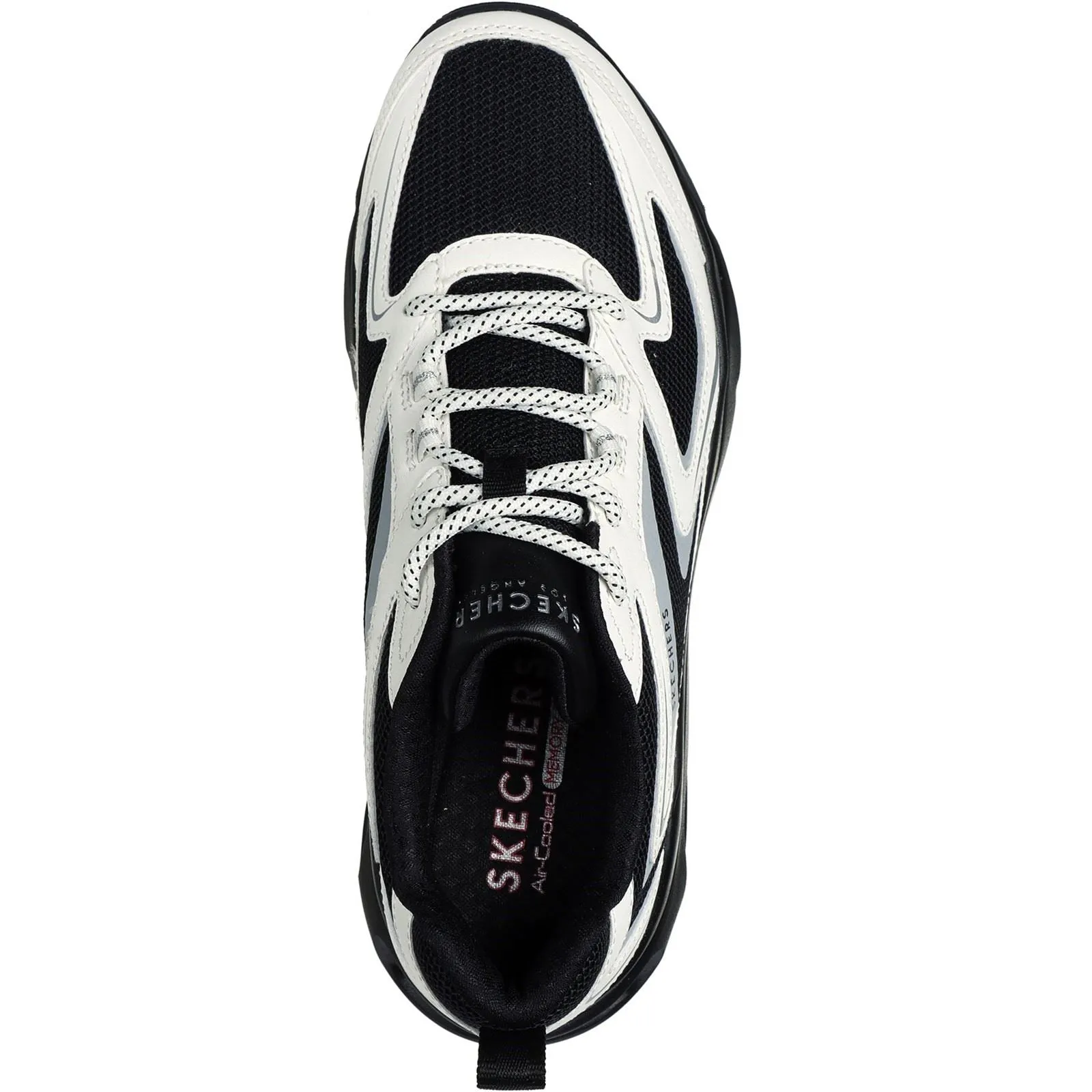 Women's Wide Fit Skechers 177424 Tres Air Uno Street Fl Air Trainers -  Black/White