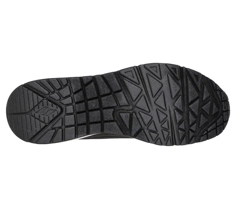 Women's Wide Fit Skechers Uno 155196 Shimmer Away Trainers - Black