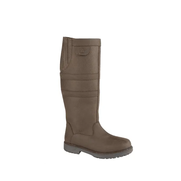 Woodland HAILEY Womens Leather Gusset Country Boots Dark Brown