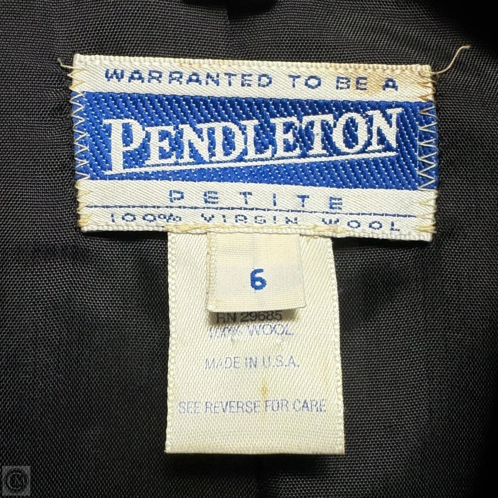 Wool Blazer By Pendleton In Black, Size: 6 P