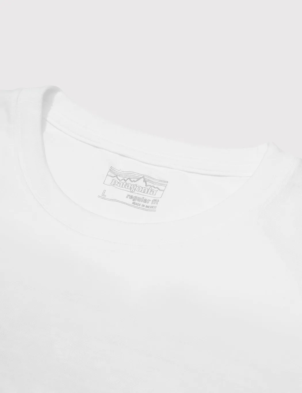 Worth Every Penny Patagonia P-6 Logo Responsibili-Tee Long Sleeved T-Shirt - White  Going Fast!