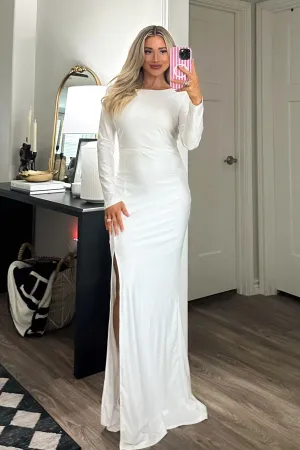 Wysteria Cowl Back Maxi Dress: White