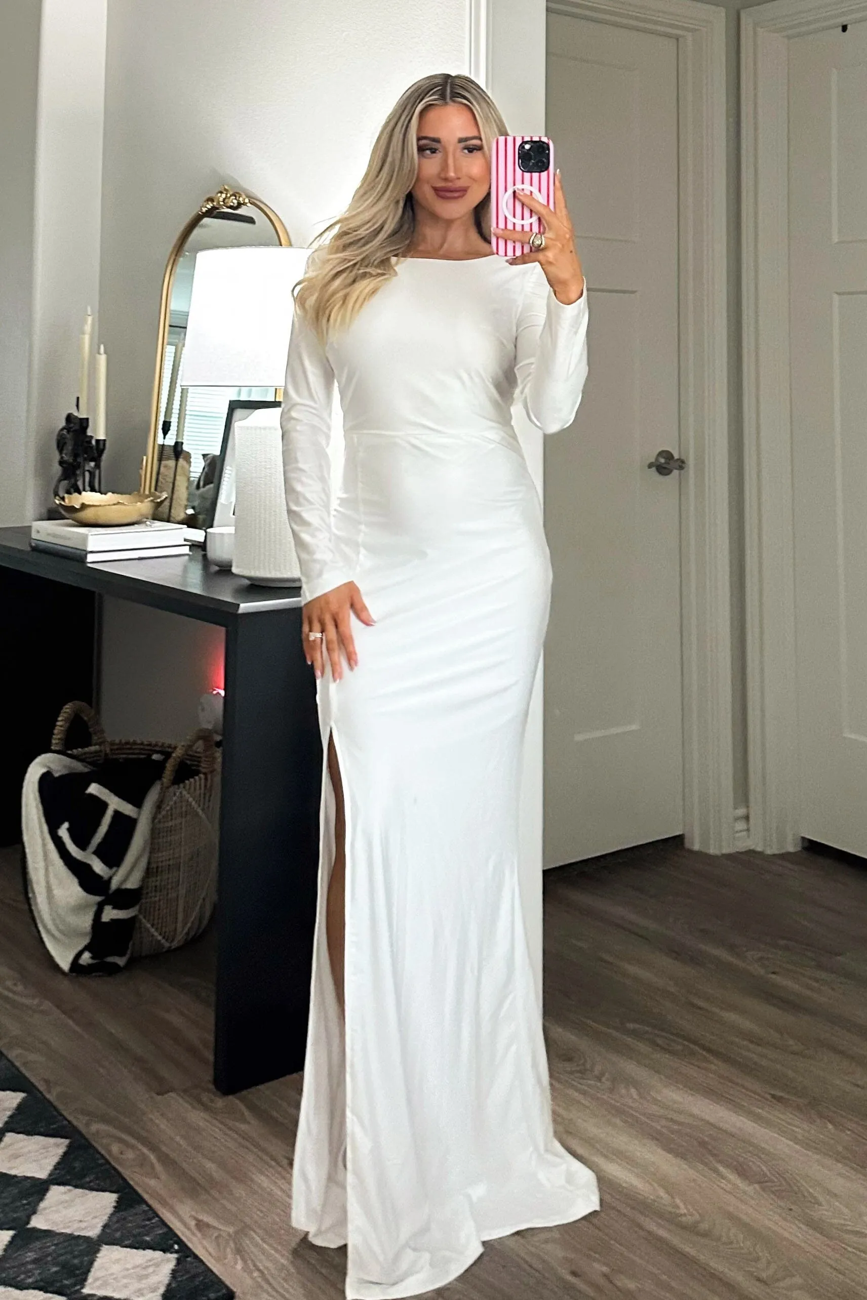 Wysteria Cowl Back Maxi Dress: White