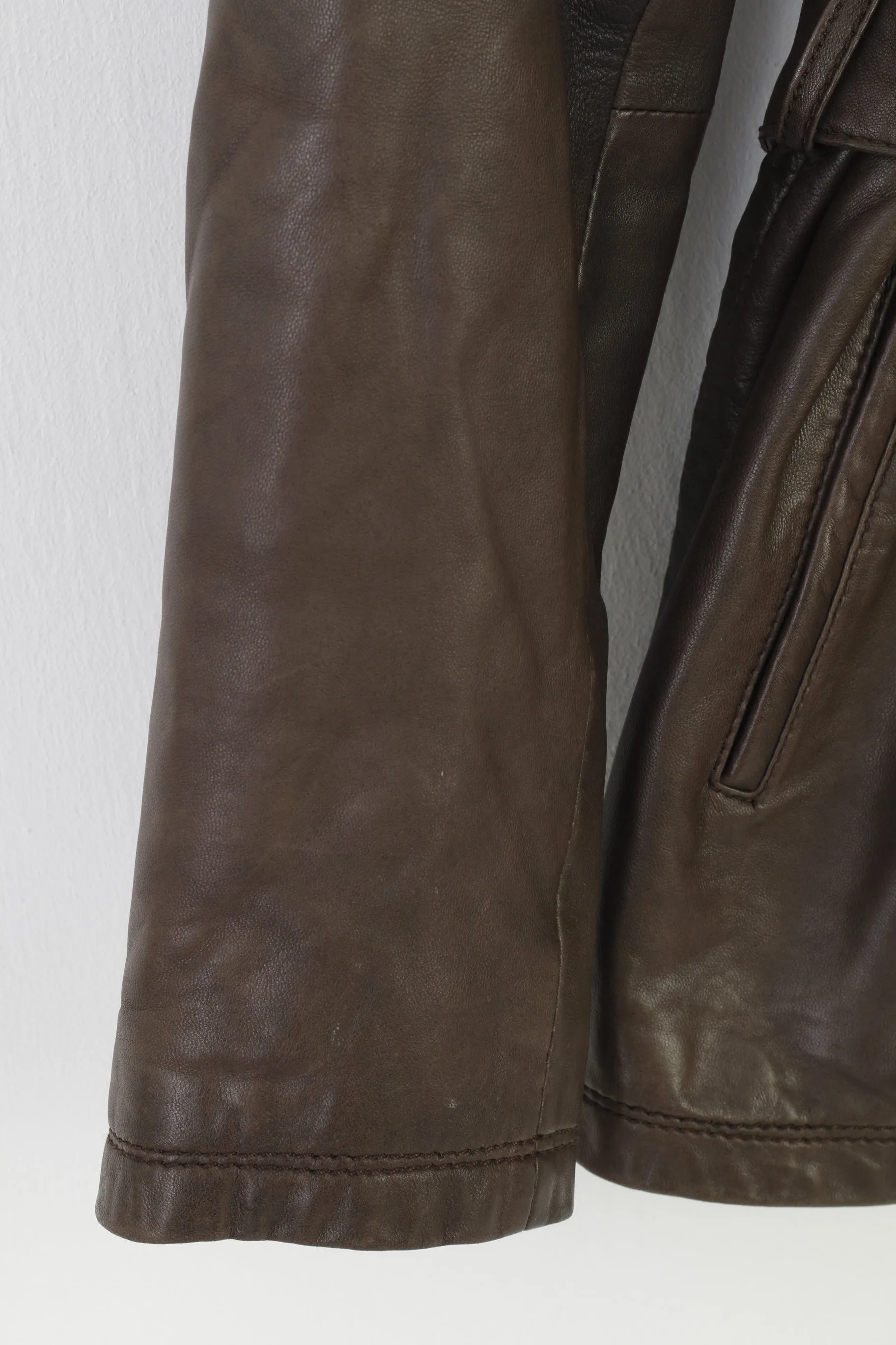 Yessica C&A Woman 42 M Jacket Brown Soft Leather Belt Vintage Casual Top